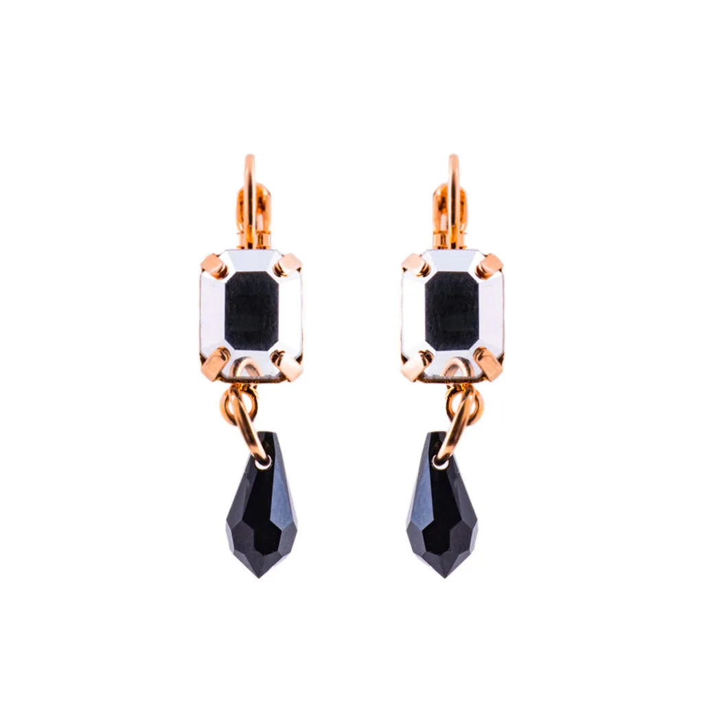 Petite Emerald Cut and Dangle Leverback Earring in "Rocky Road" *Preorder*