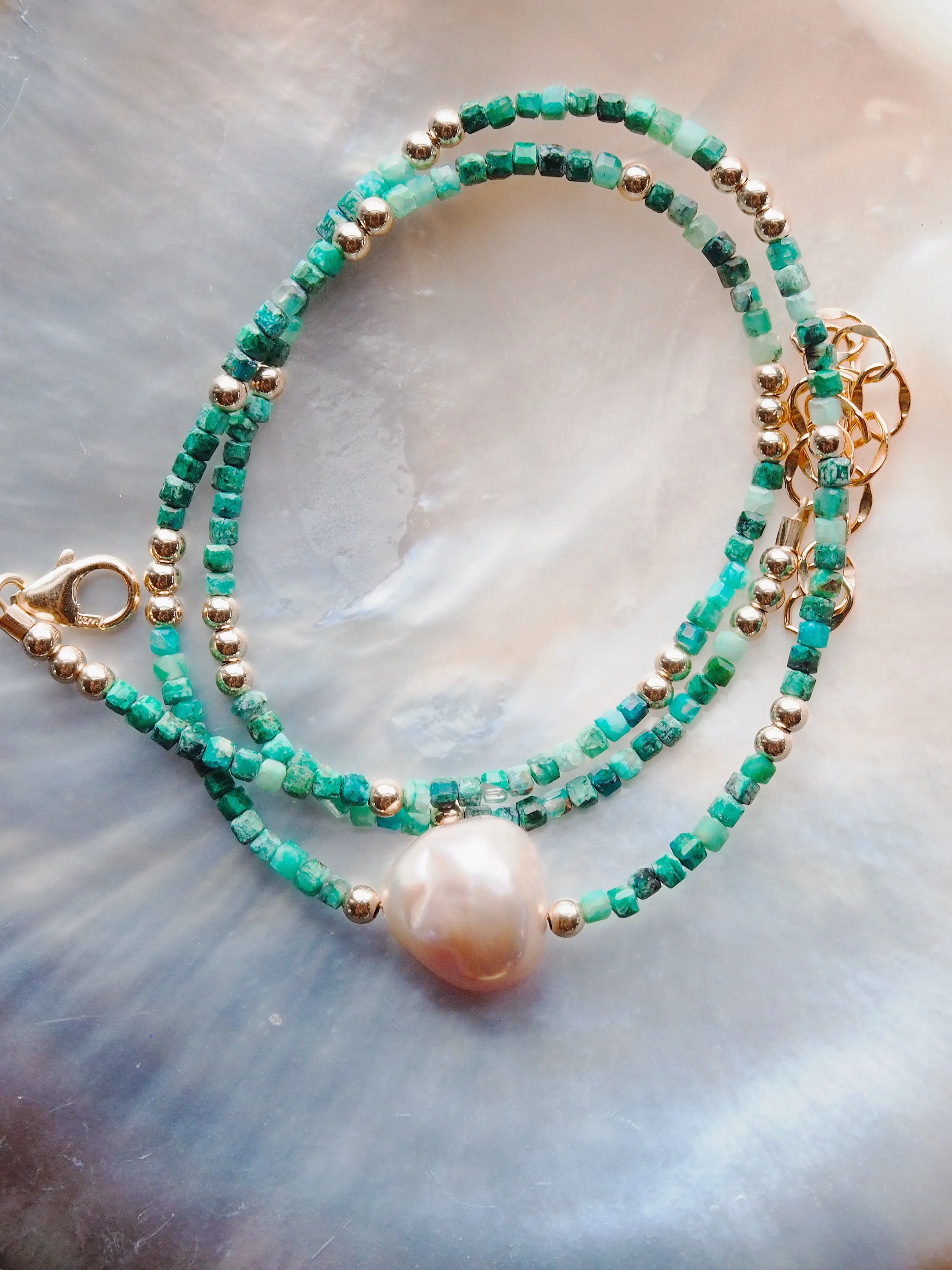 Pink Pearl and Gemstone Necklace - Akala