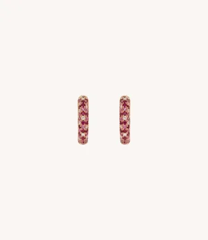 Pink Speckled Hoop Earrings