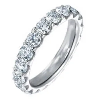 Platinum 15 Full Cut Diamonds = 5.25ct Comfort Fit Eternity Band
