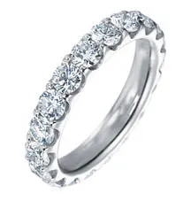 Platinum 15 Full Cut Diamonds = 5.25ct Comfort Fit Eternity Band
