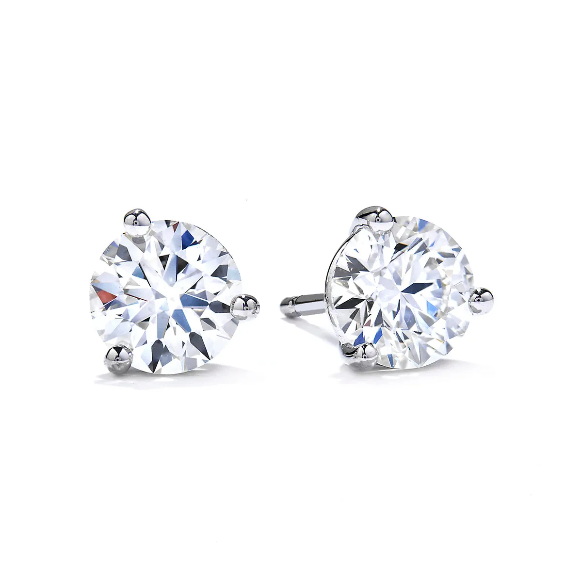 PLATINUM 2 ROUND BRILLIANT DIAMONDS=2.513CT 2.5--4 I/VS2 INSCRIBED AGS AND HOF# 3 PRONG STUD EARRNGS