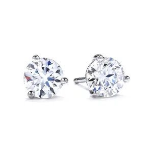 PLATINUM 2 ROUND BRILLIANT DIAMONDS=2.513CT 2.5--4 I/VS2 INSCRIBED AGS AND HOF# 3 PRONG STUD EARRNGS