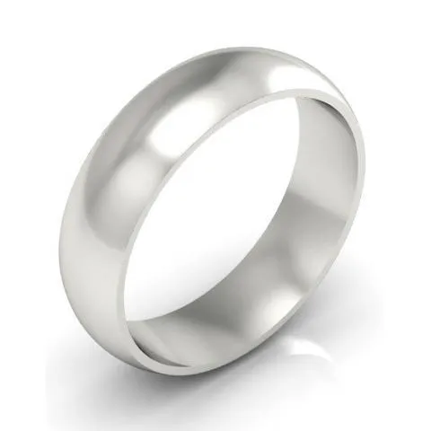 Platinum Wedding Ring Domed 6mm
