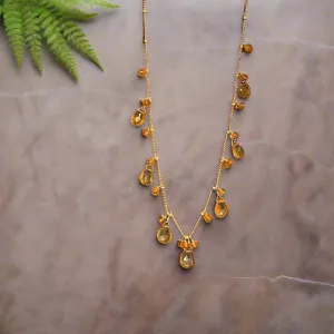 Pom Jewelry Citrine Necklace In Gold Fill- PNCT4