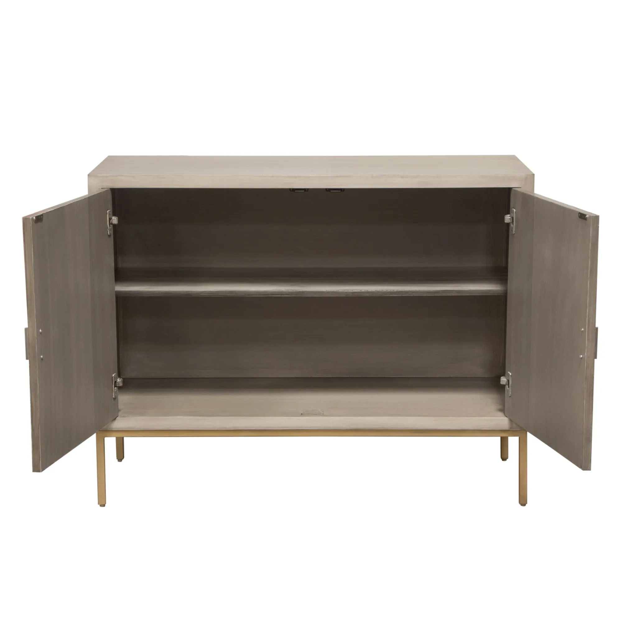 Prisma 2-Door Accent Cabinet w/ Dyed Bone Inlay Sunburst w/ Brass Legs by Diamond Sofa