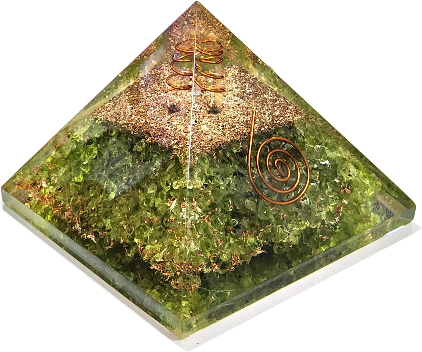 Real Crystal Orgone Chakra Pyramid - Seven Chakra Orgone Pyramid - Orgonite Pyramid for Energy Healing - Orgonite Kit - Protection With Seven Chakra Orgonite Necklace