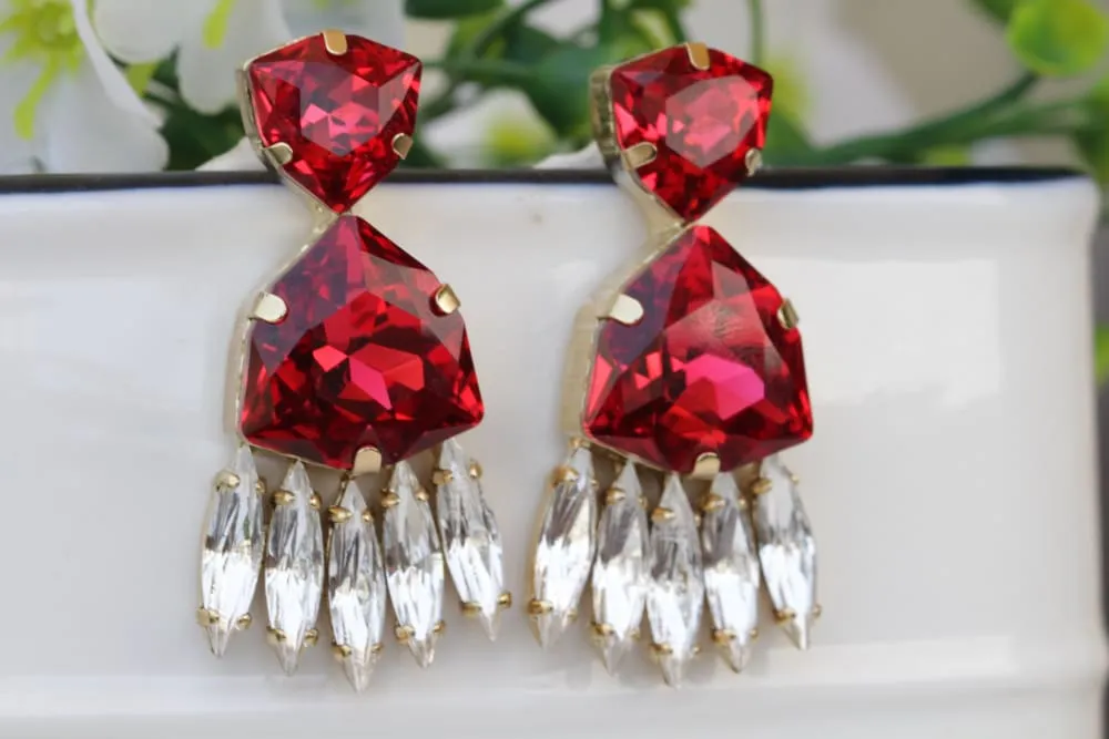Rebeka Ruby Red Earrings