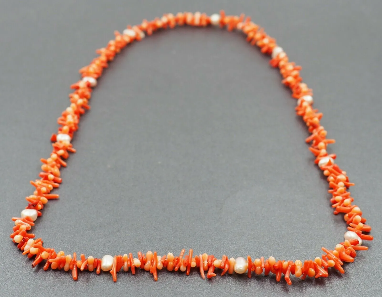 Red Coral & Cultured Pearl Strand Necklace