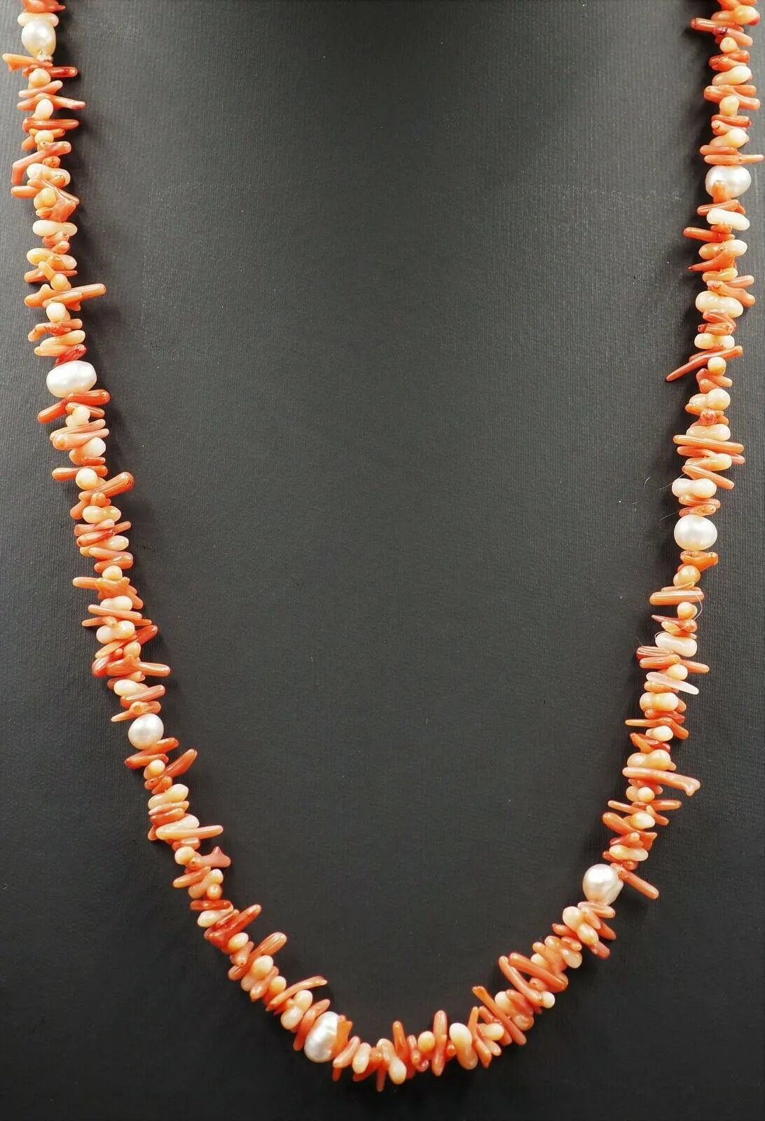 Red Coral & Cultured Pearl Strand Necklace