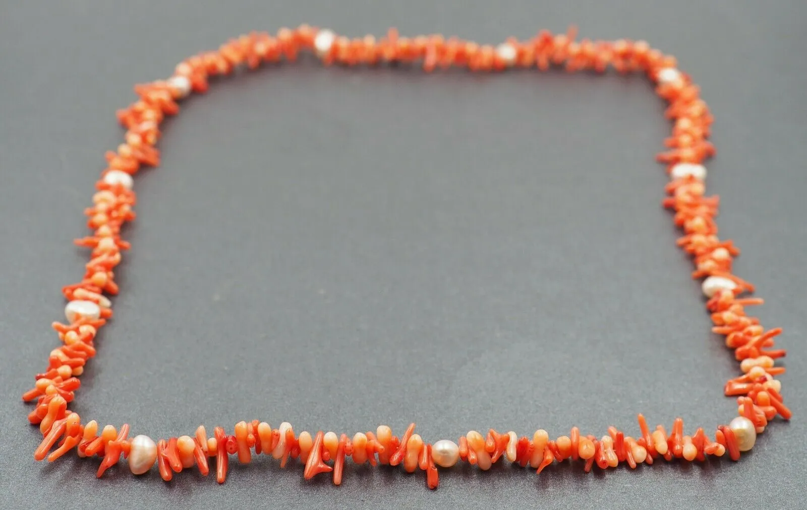 Red Coral & Cultured Pearl Strand Necklace