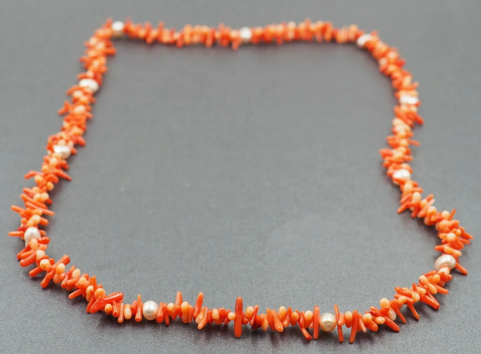 Red Coral & Cultured Pearl Strand Necklace