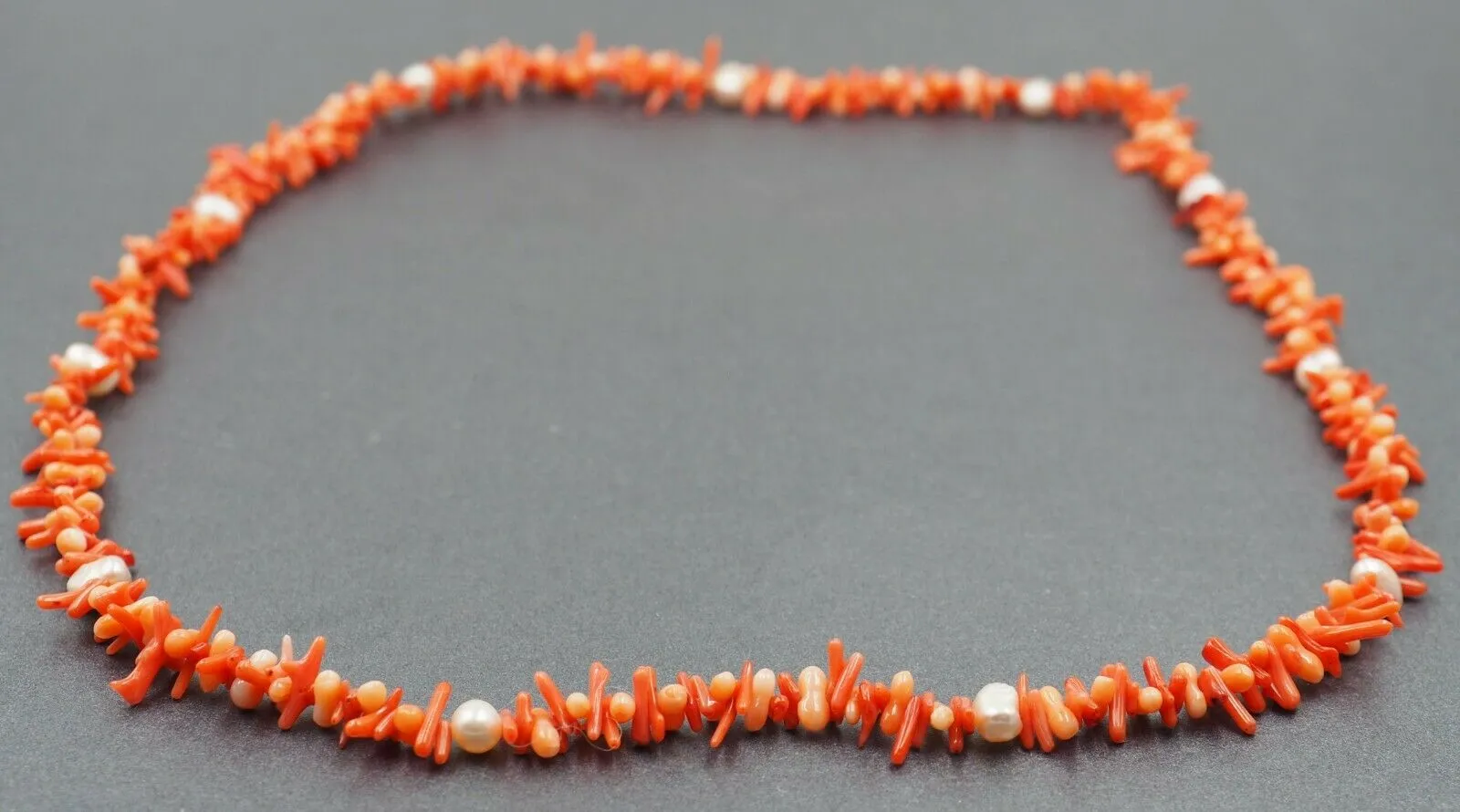 Red Coral & Cultured Pearl Strand Necklace