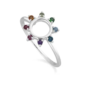 Regenbogen Sonnen Ring in 925 Sterling Silber