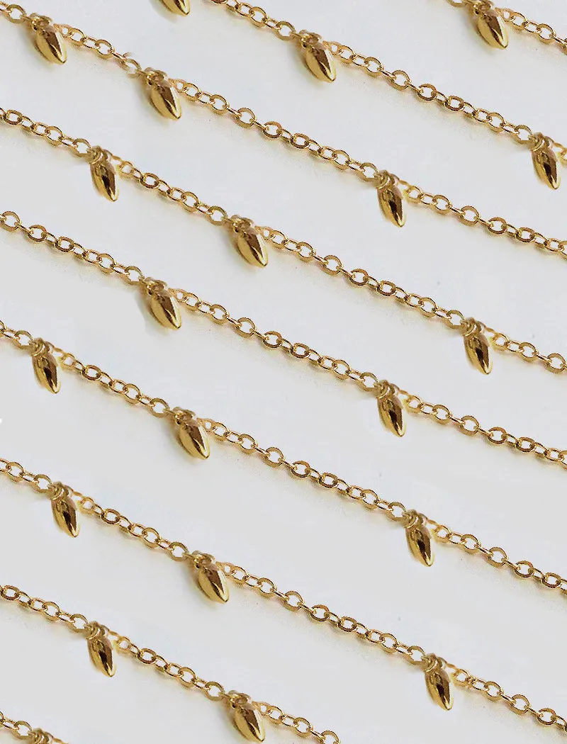 RICE Bead Chain Strand Necklace | Sterling Silver