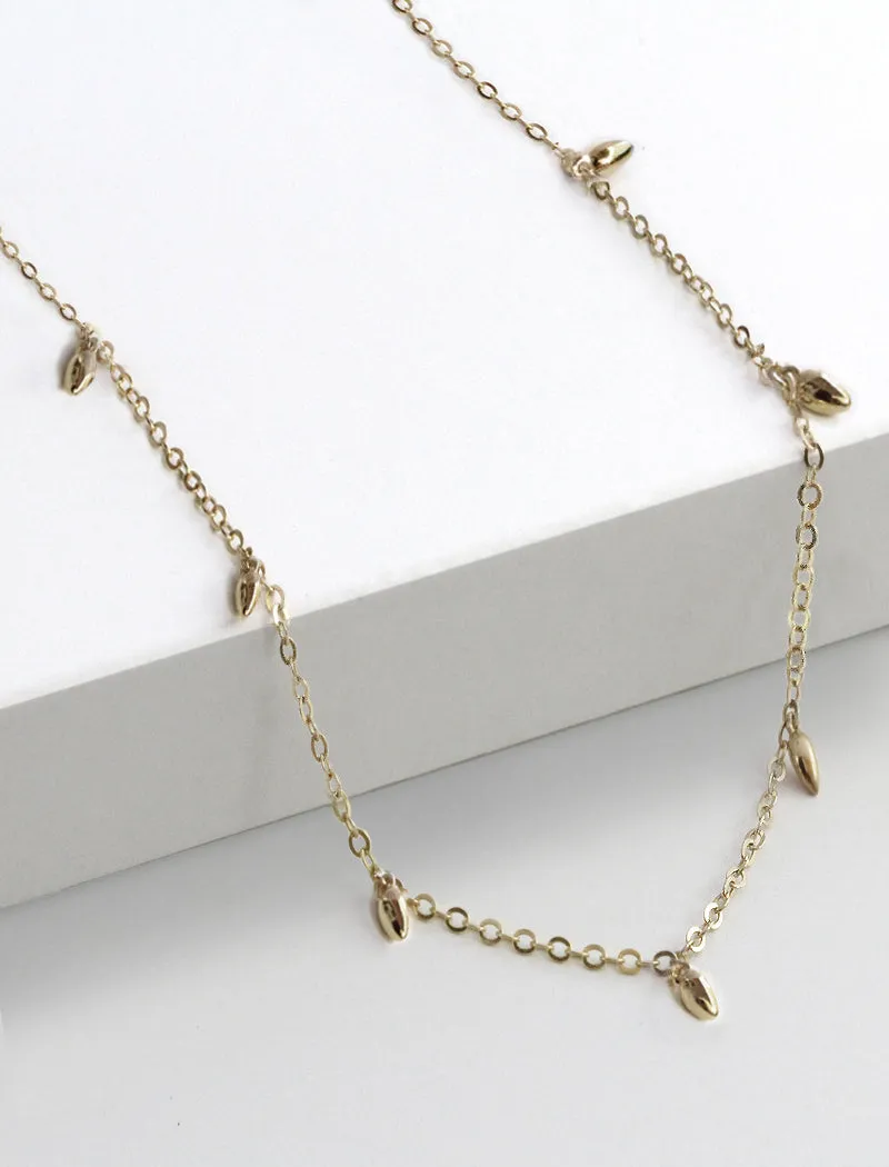 RICE Bead Chain Strand Necklace | Sterling Silver