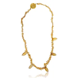 Rough Citrine Beads & Beer Quartz Necklace