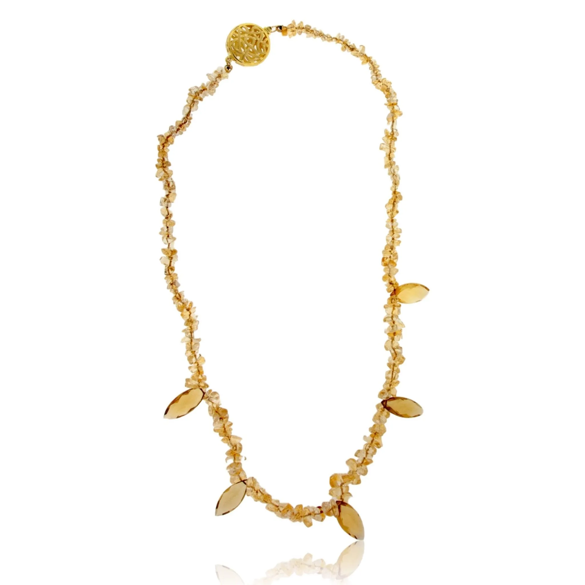 Rough Citrine Beads & Beer Quartz Necklace