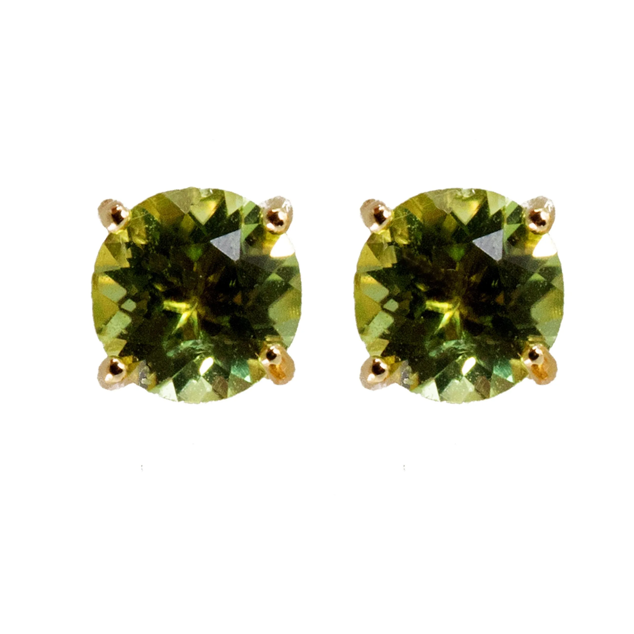 Round Peridot Earrings 5mm