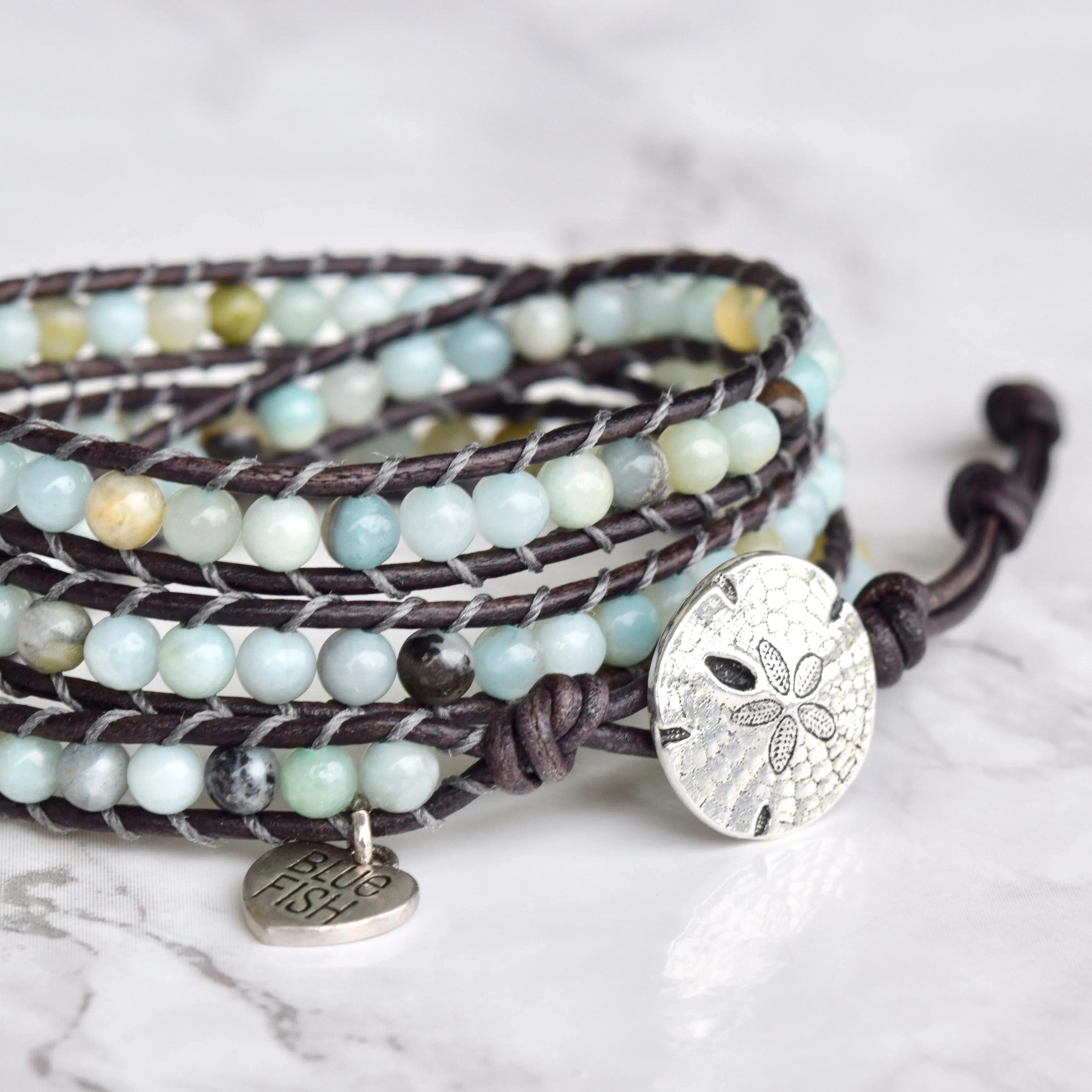 Sea Blue Multi Amazonite Wrap Bracelet
