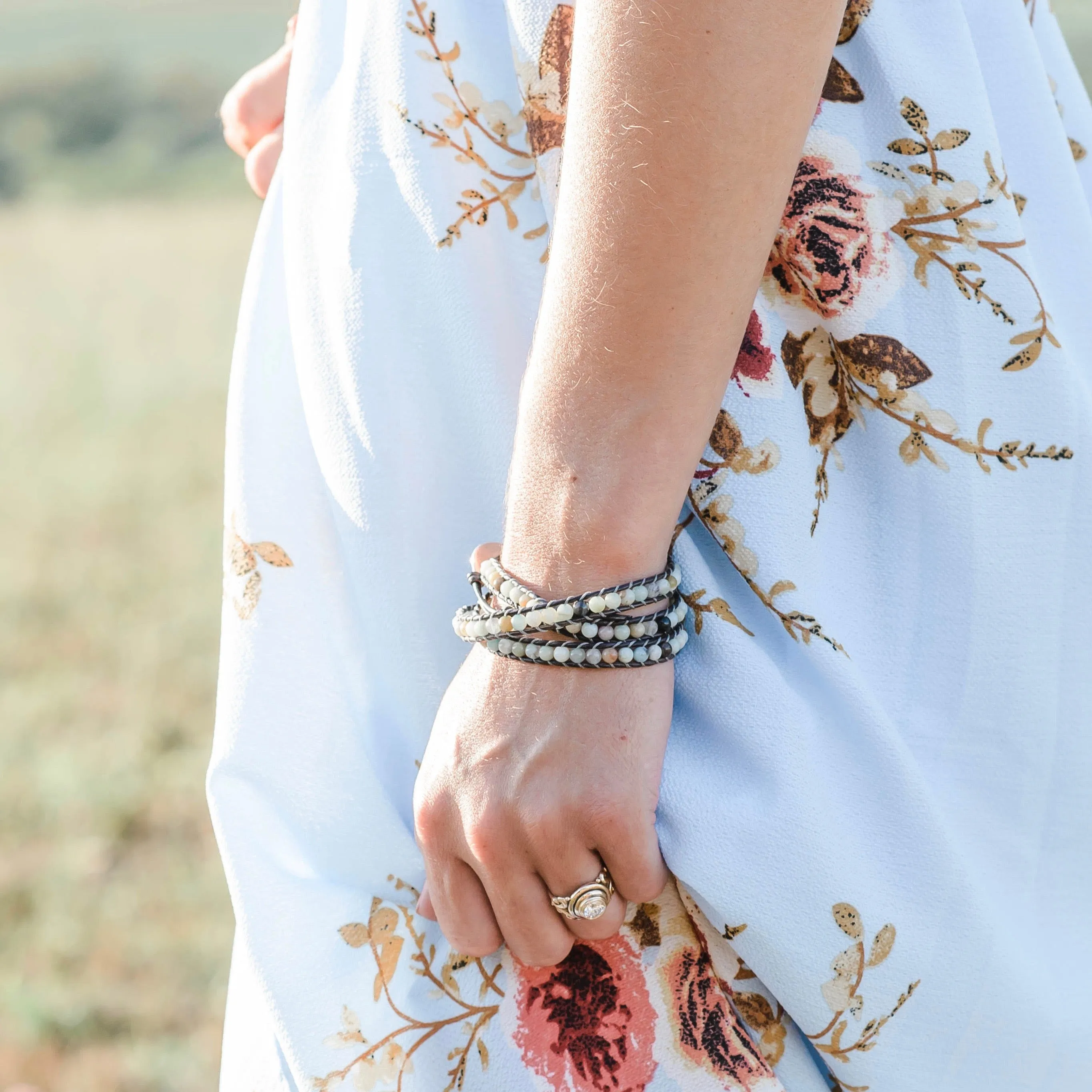 Sea Blue Multi Amazonite Wrap Bracelet