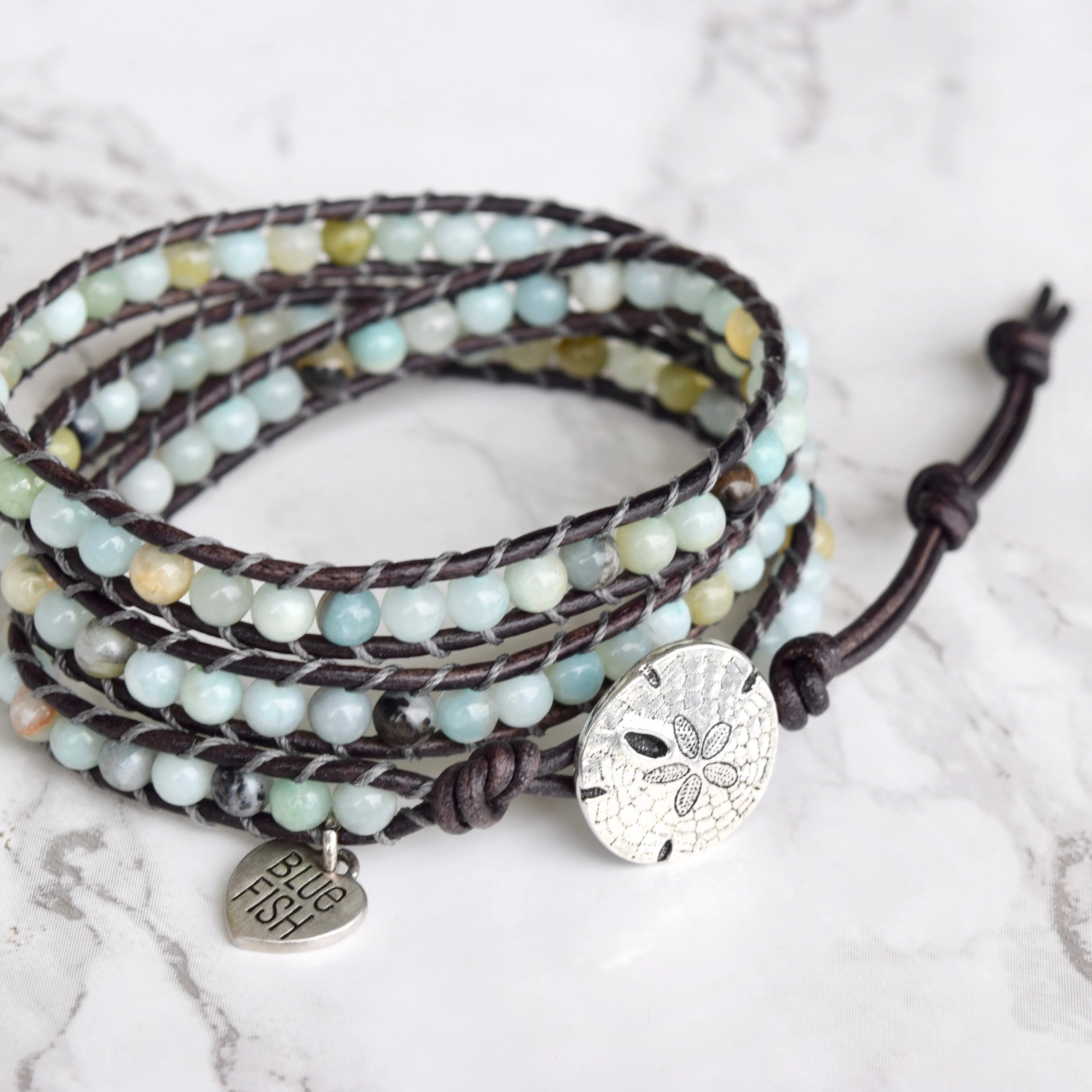 Sea Blue Multi Amazonite Wrap Bracelet