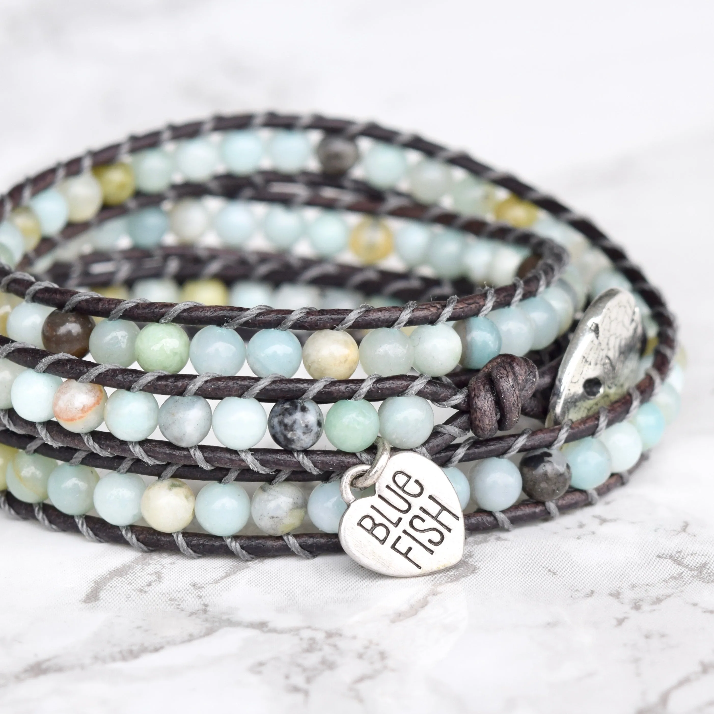 Sea Blue Multi Amazonite Wrap Bracelet