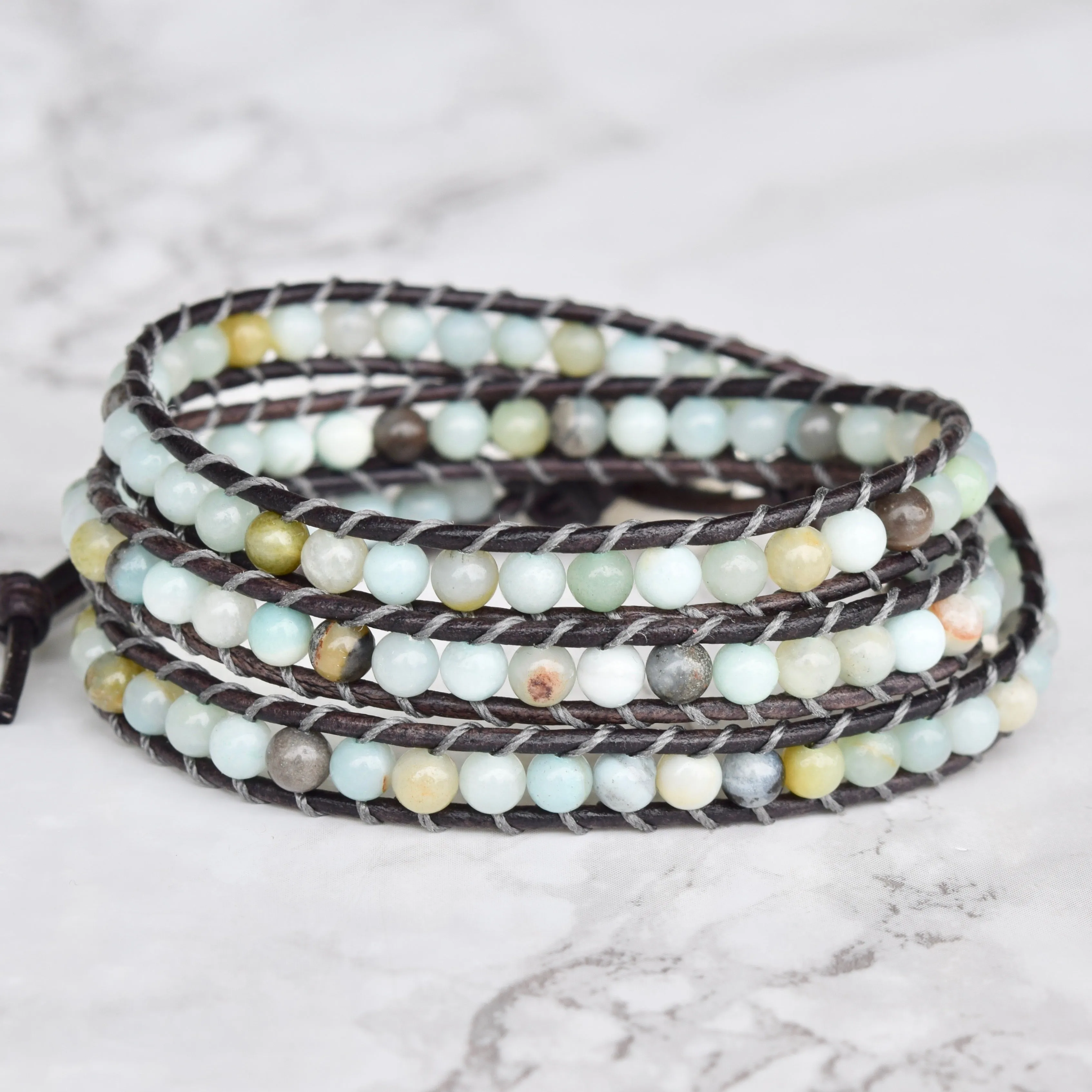 Sea Blue Multi Amazonite Wrap Bracelet