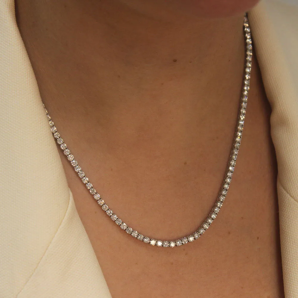 Showroom Collection Diamond Tennis Necklace (11.00 ct.) 2.70 mm 4-Prongs Setting in 14K Gold
