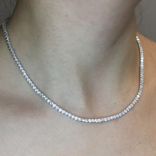 Showroom Collection Diamond Tennis Necklace (11.00 ct.) 2.70 mm 4-Prongs Setting in 14K Gold