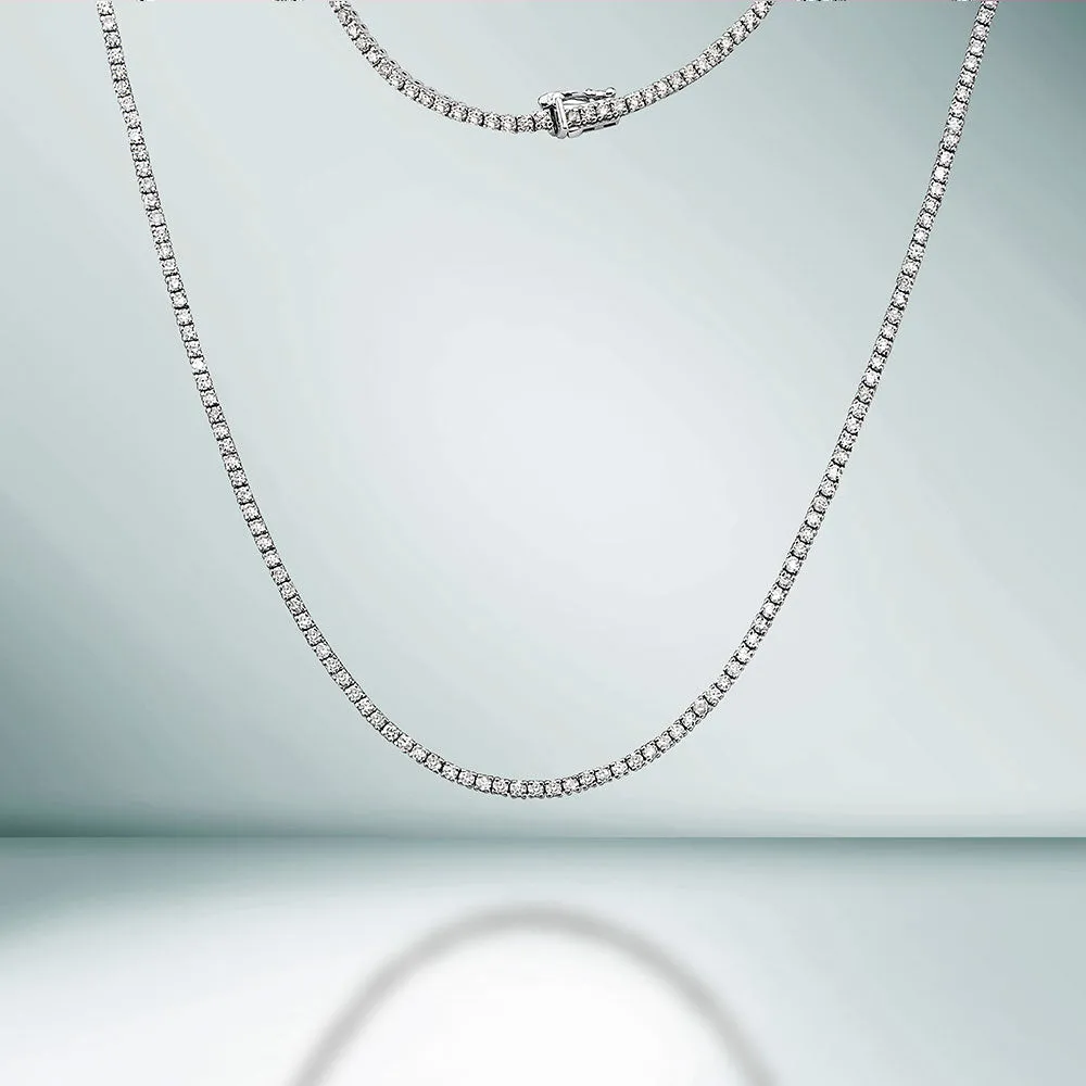 Showroom Collection Diamond Tennis Necklace (11.00 ct.) 2.70 mm 4-Prongs Setting in 14K Gold