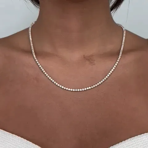 Showroom Collection Diamond Tennis Necklace (11.00 ct.) 2.70 mm 4-Prongs Setting in 14K Gold