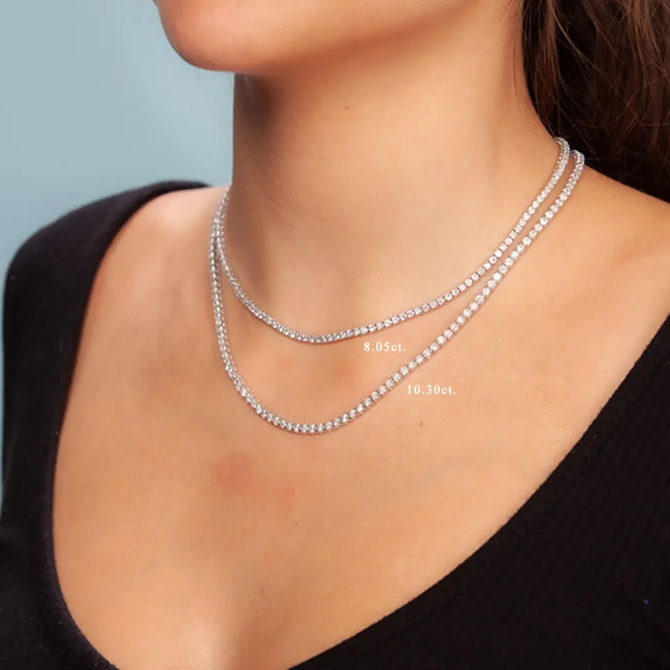Showroom Collection Diamond Tennis Necklace (11.00 ct.) 2.70 mm 4-Prongs Setting in 14K Gold