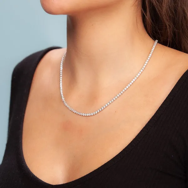 Showroom Collection Diamond Tennis Necklace (11.00 ct.) 2.70 mm 4-Prongs Setting in 14K Gold