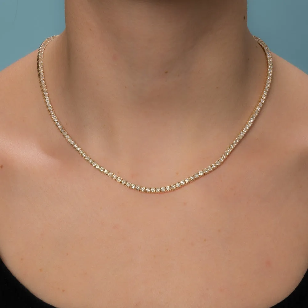 Showroom Collection Diamond Tennis Necklace (9.00 ct.) 2.5 mm 4-Prongs Setting in 14K Gold