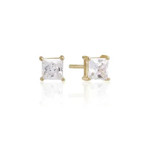 Sif Jakobs Gold Plated Silver and CZ Princess Square Earrings