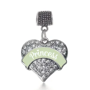 Silver Princess - Peridot Pave Heart Memory Charm