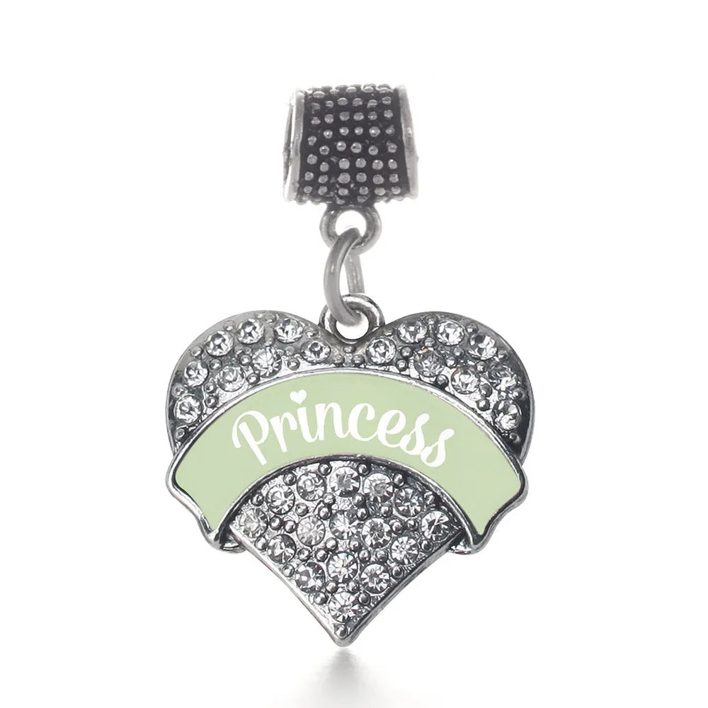 Silver Princess - Peridot Pave Heart Memory Charm