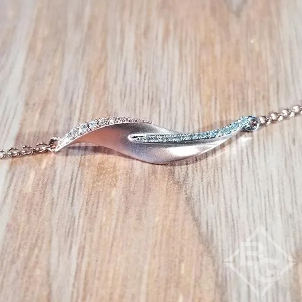 Simon G. Rose Gold Diamond Leaf Bracelet