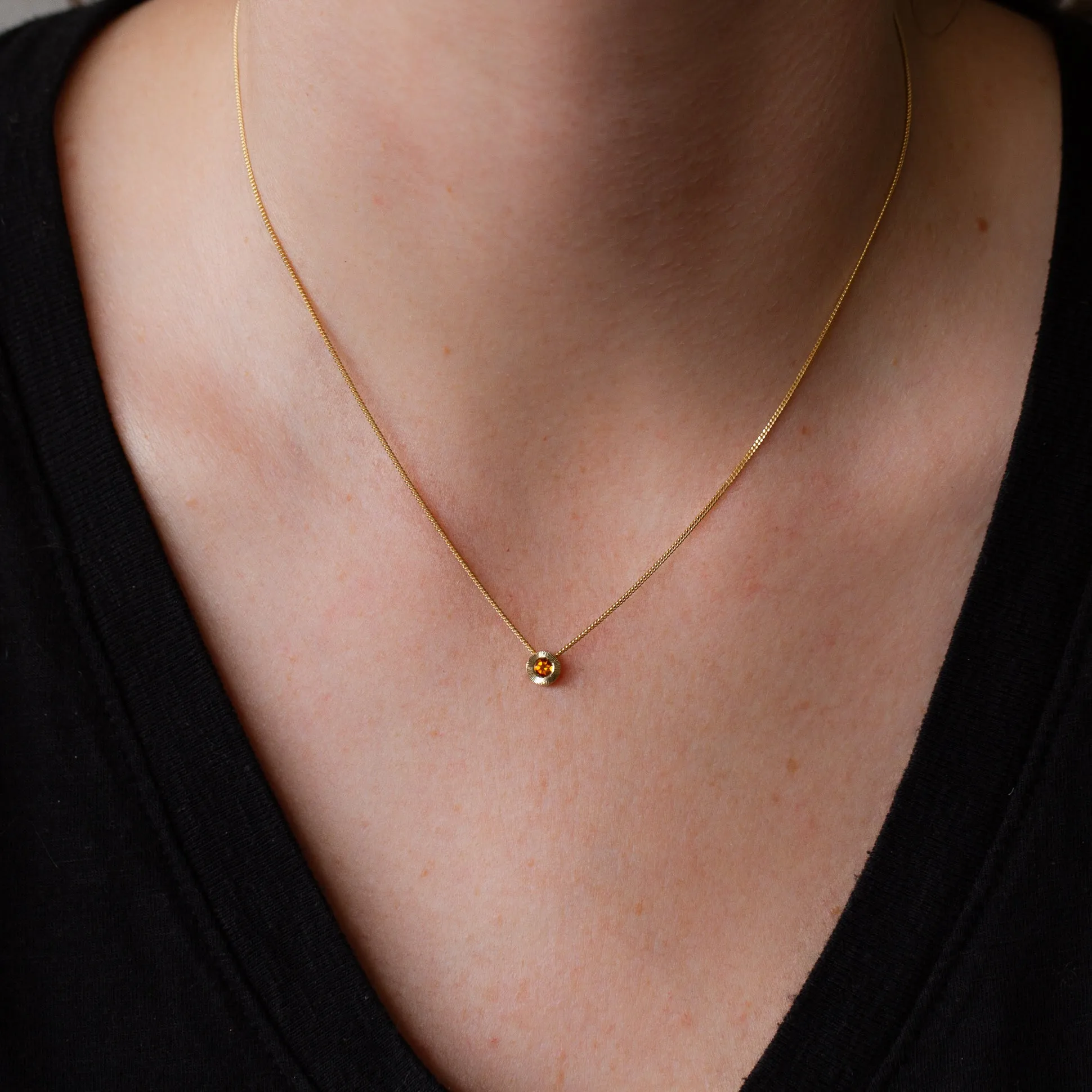 Small Aurora Birthstone Necklace - November - Citrine