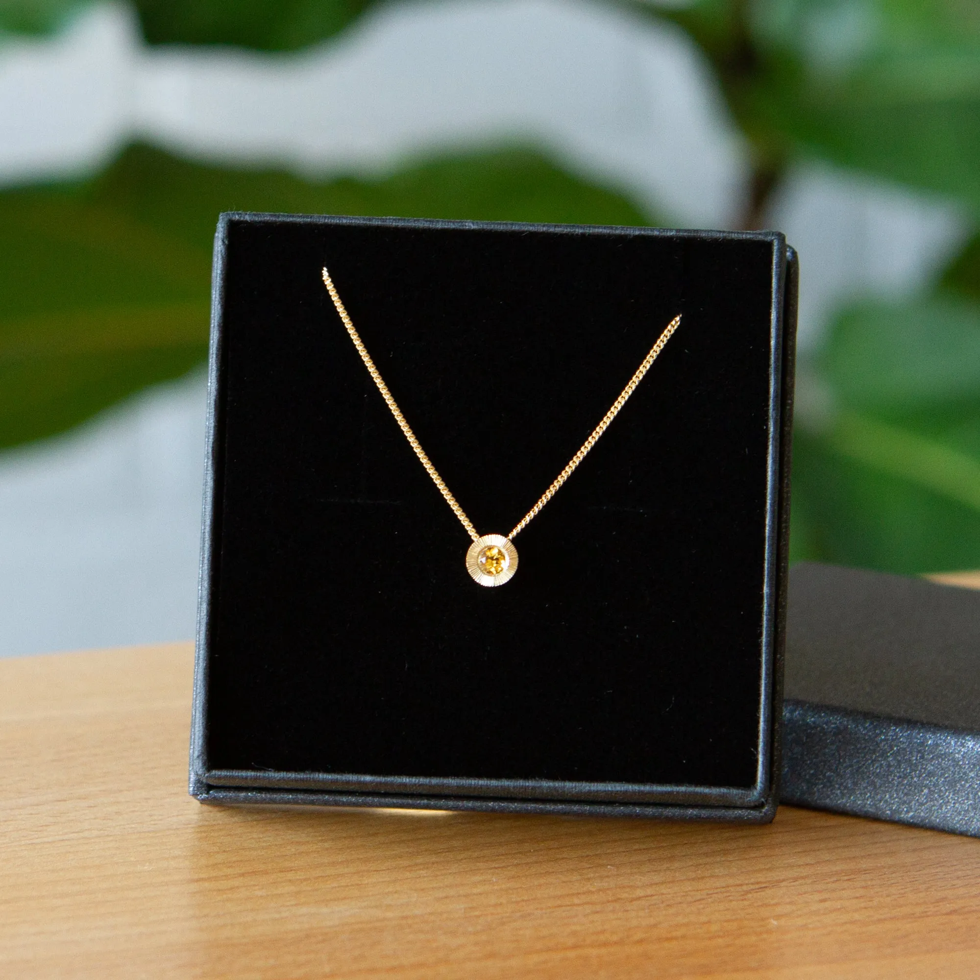 Small Aurora Birthstone Necklace - November - Citrine