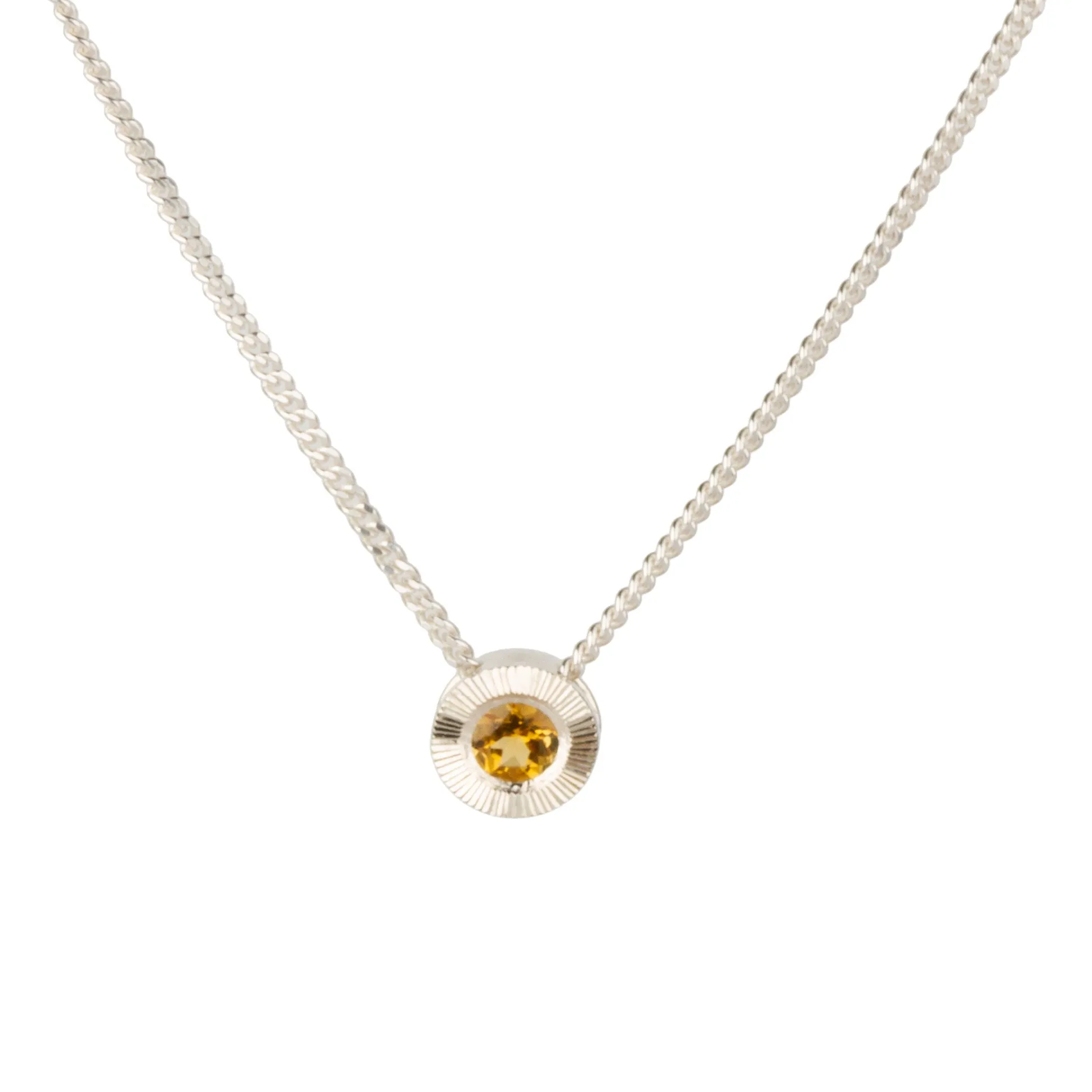 Small Aurora Birthstone Necklace - November - Citrine