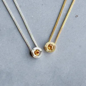 Small Aurora Birthstone Necklace - November - Citrine