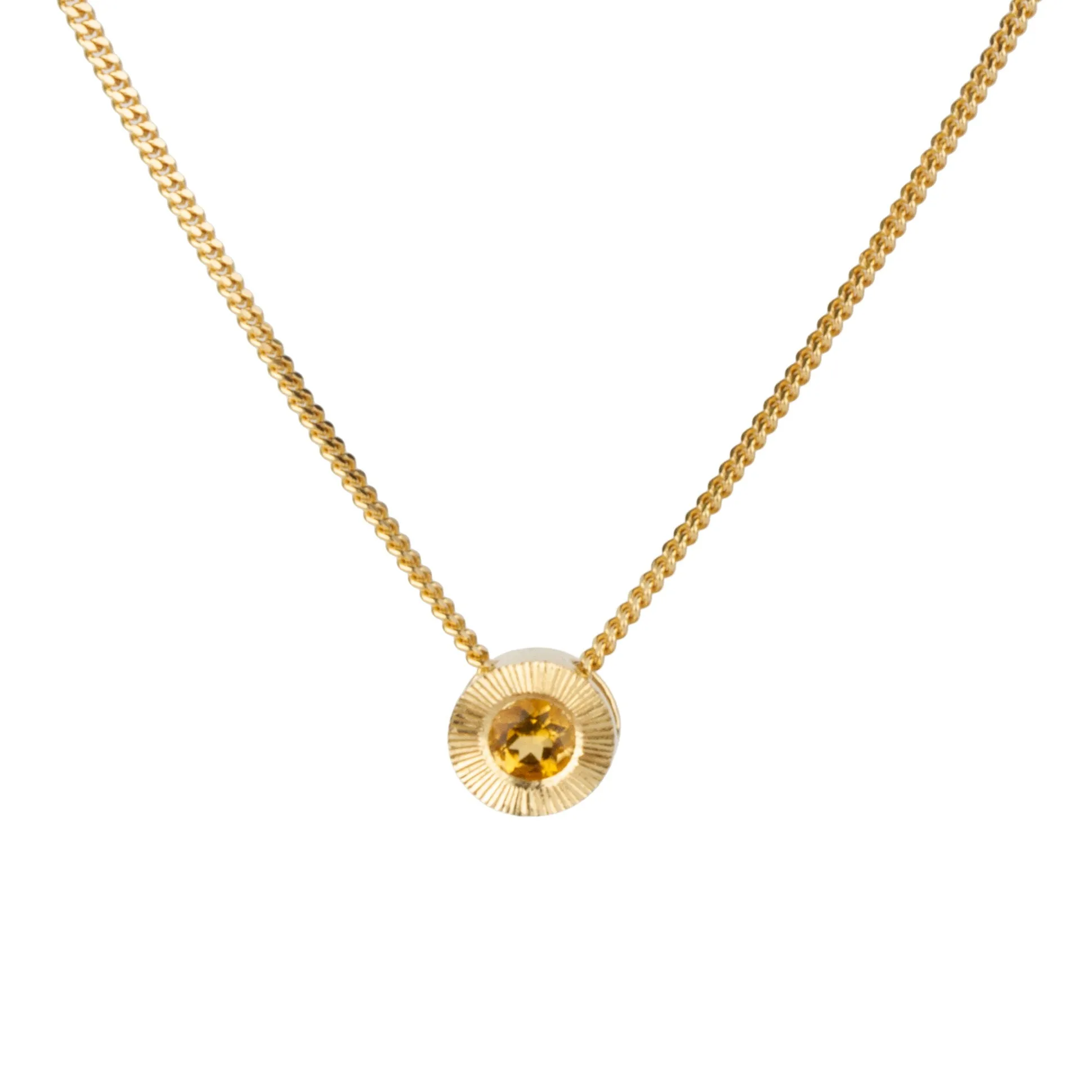 Small Aurora Birthstone Necklace - November - Citrine