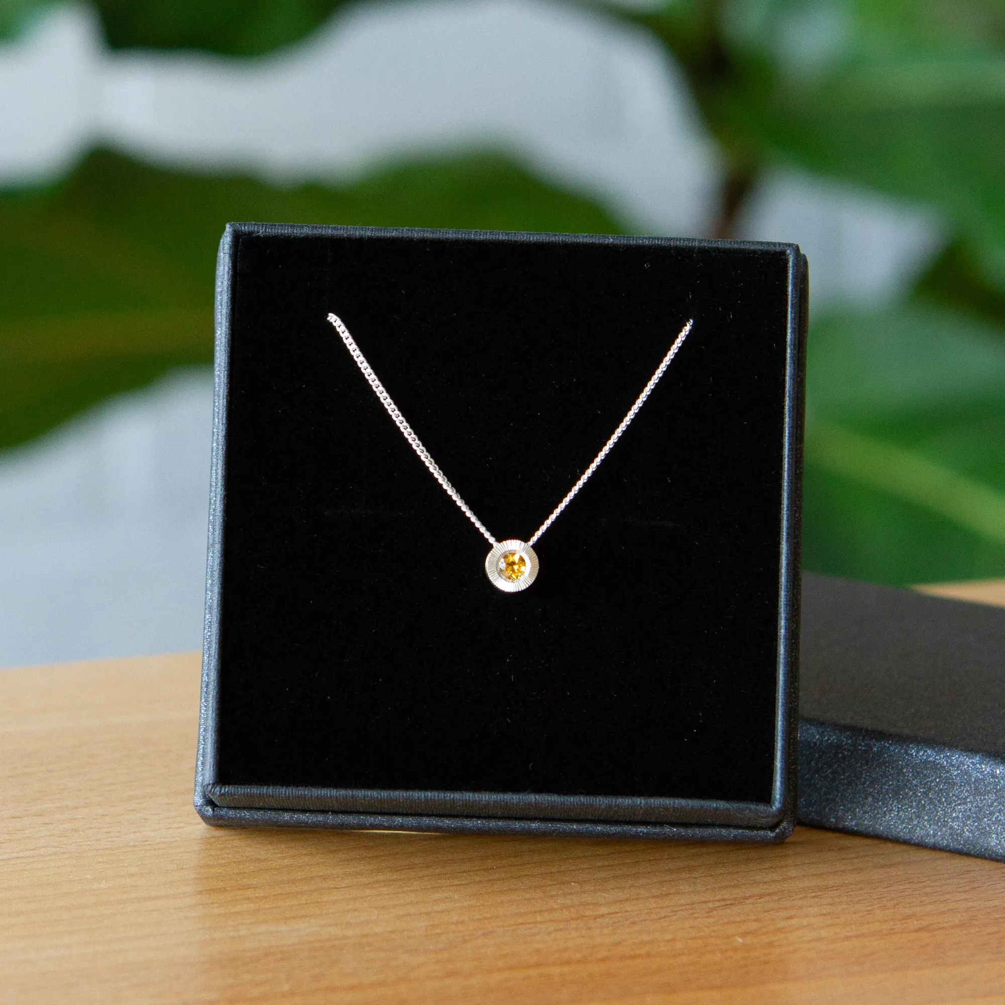 Small Aurora Birthstone Necklace - November - Citrine