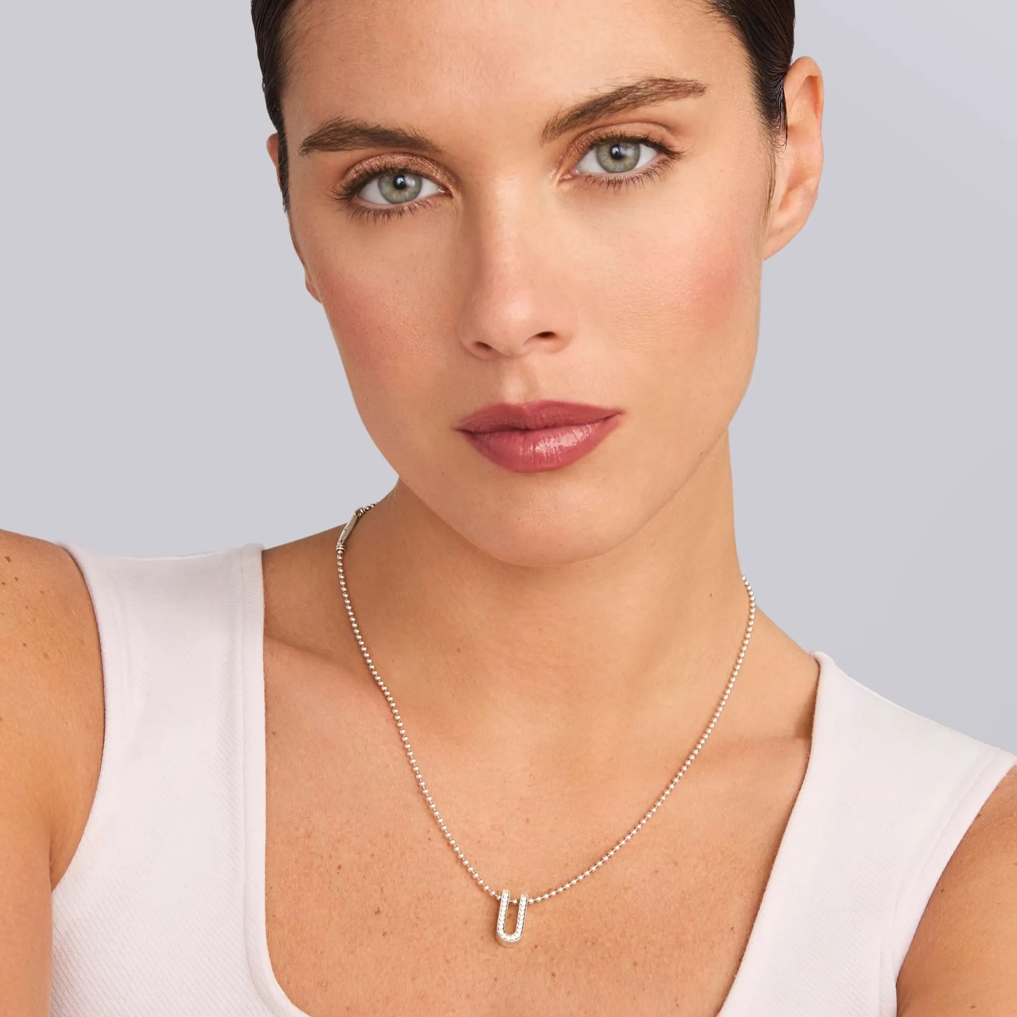 Small Linear Diamond Pendant Necklace