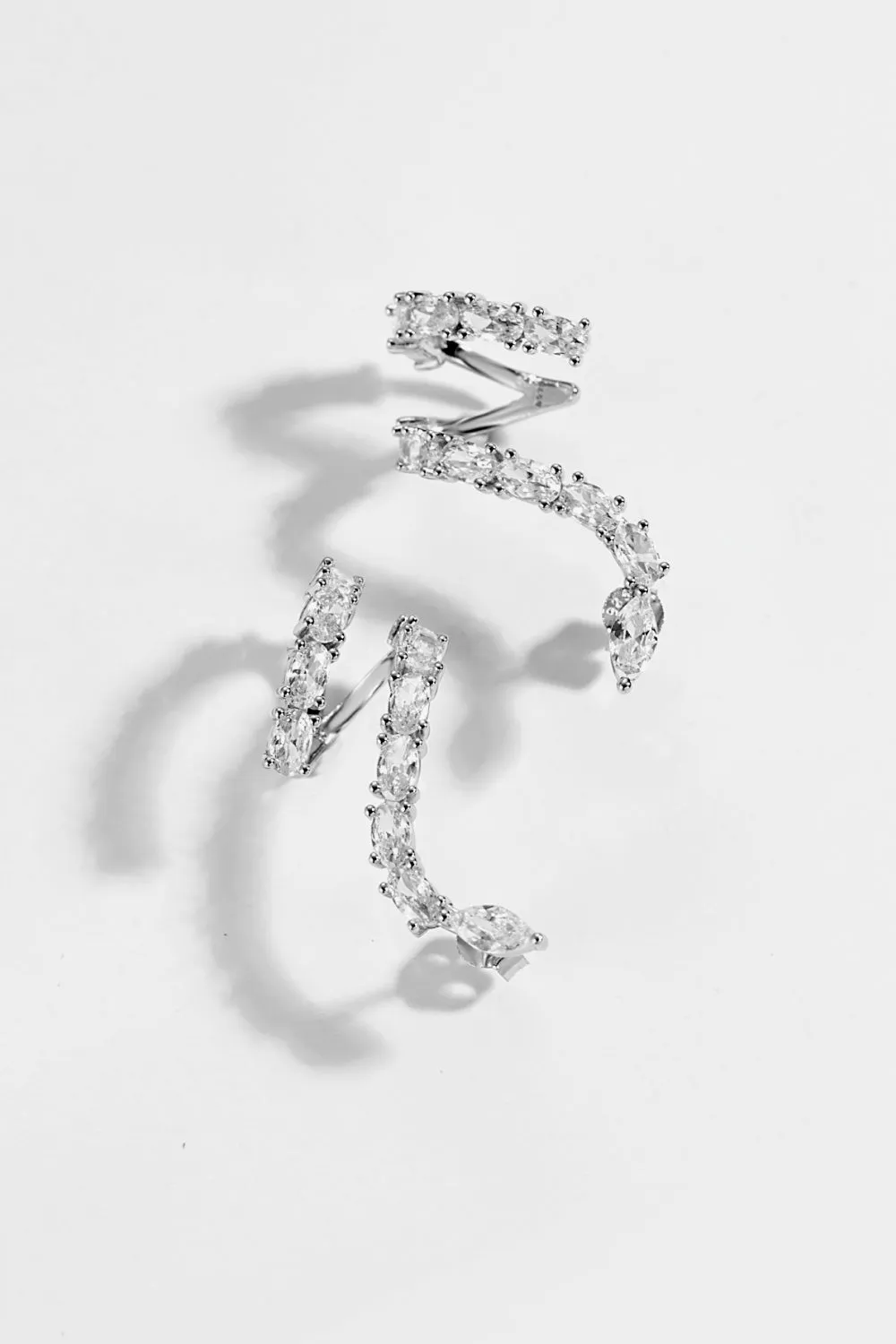 Snake Earrings Zircon 925 Sterling Silver Earrings