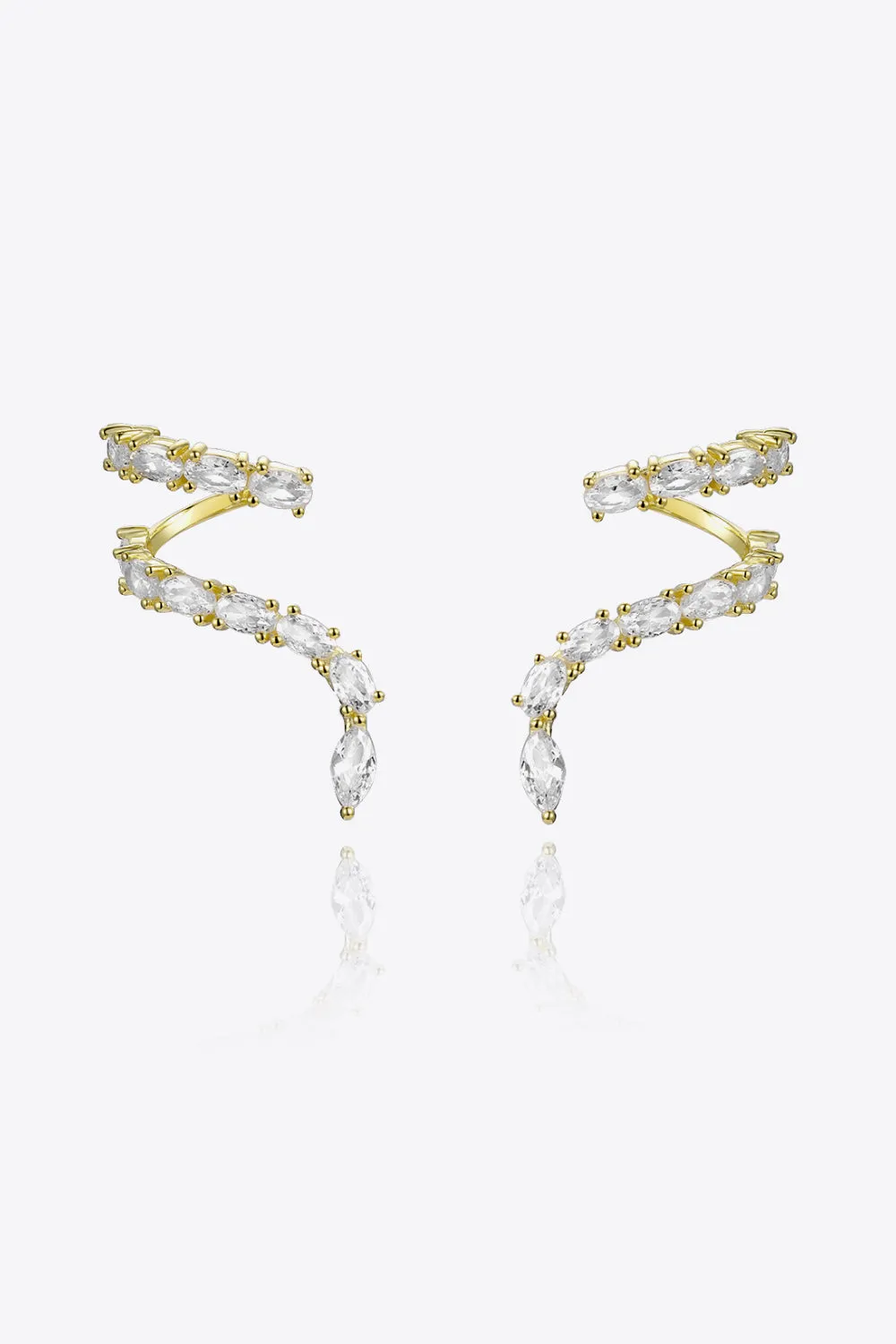 Snake Earrings Zircon 925 Sterling Silver Earrings