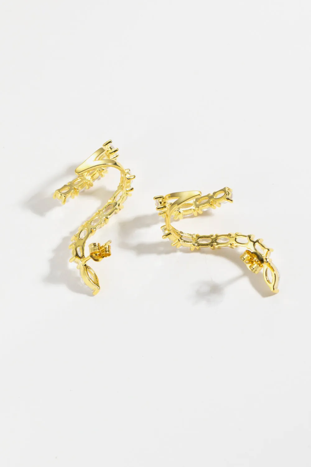 Snake Earrings Zircon 925 Sterling Silver Earrings