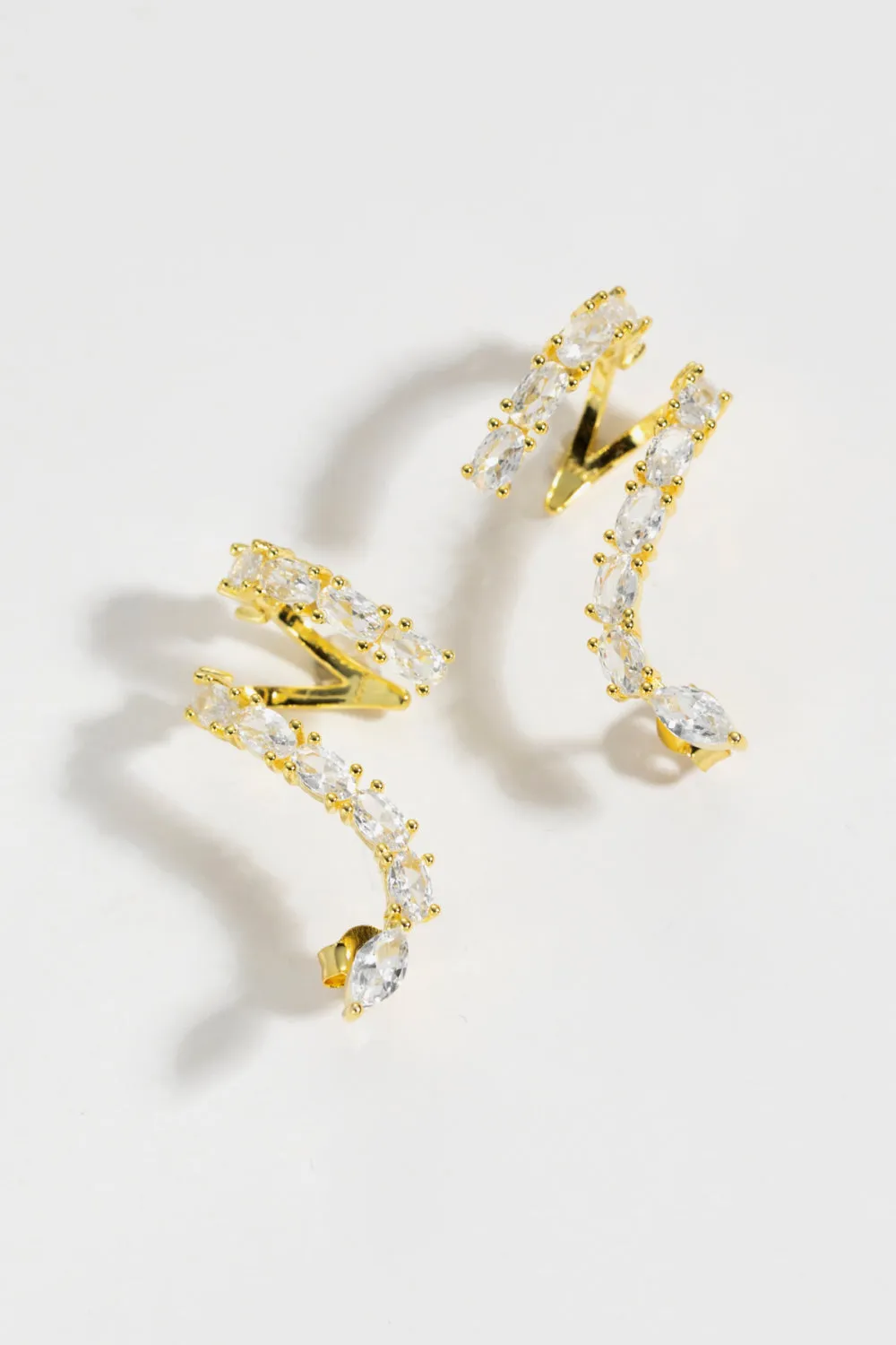 Snake Earrings Zircon 925 Sterling Silver Earrings